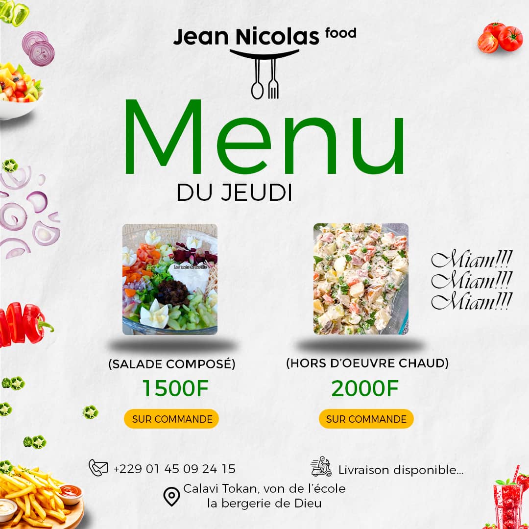 MENU DU JEUDI