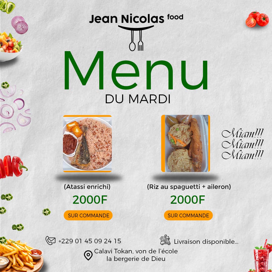 MENU DU MARDI