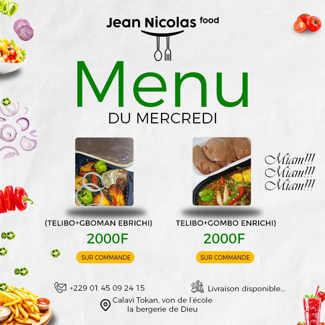 MENU DU MERCREDI