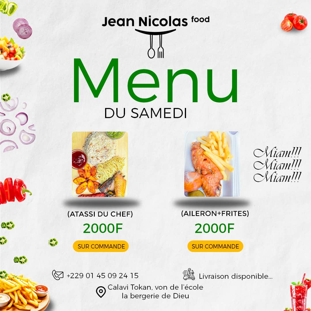MENU DU SAMEDI